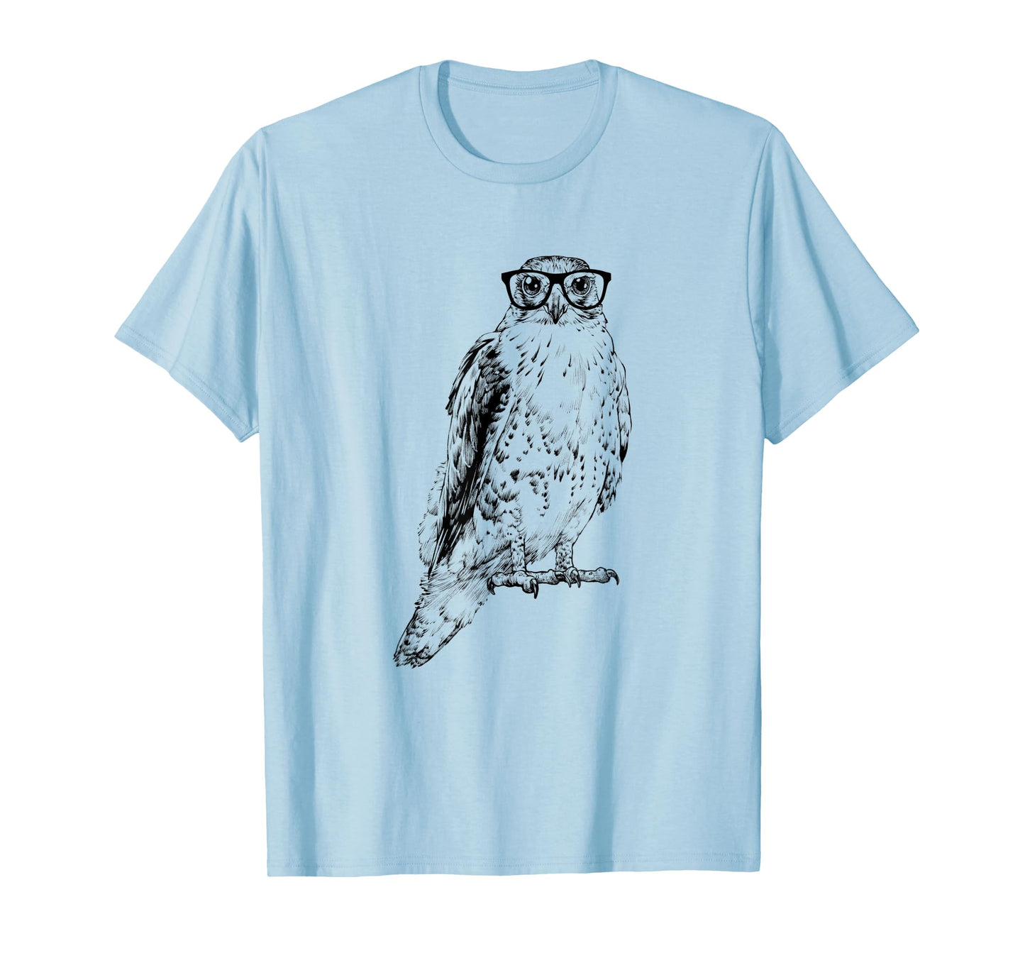 Hipster Hawk in Nerd Glasses Bird Animal T-Shirt