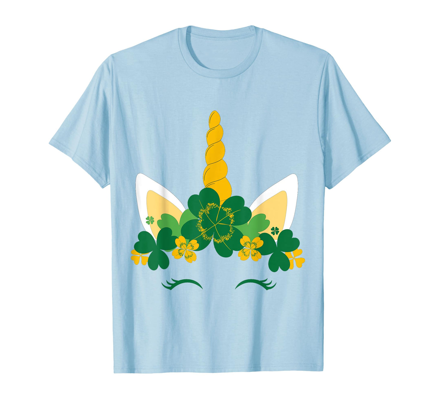 Kids St Patricks Day Unicorn Face Shamrock Pattys Toddler T-Shirt