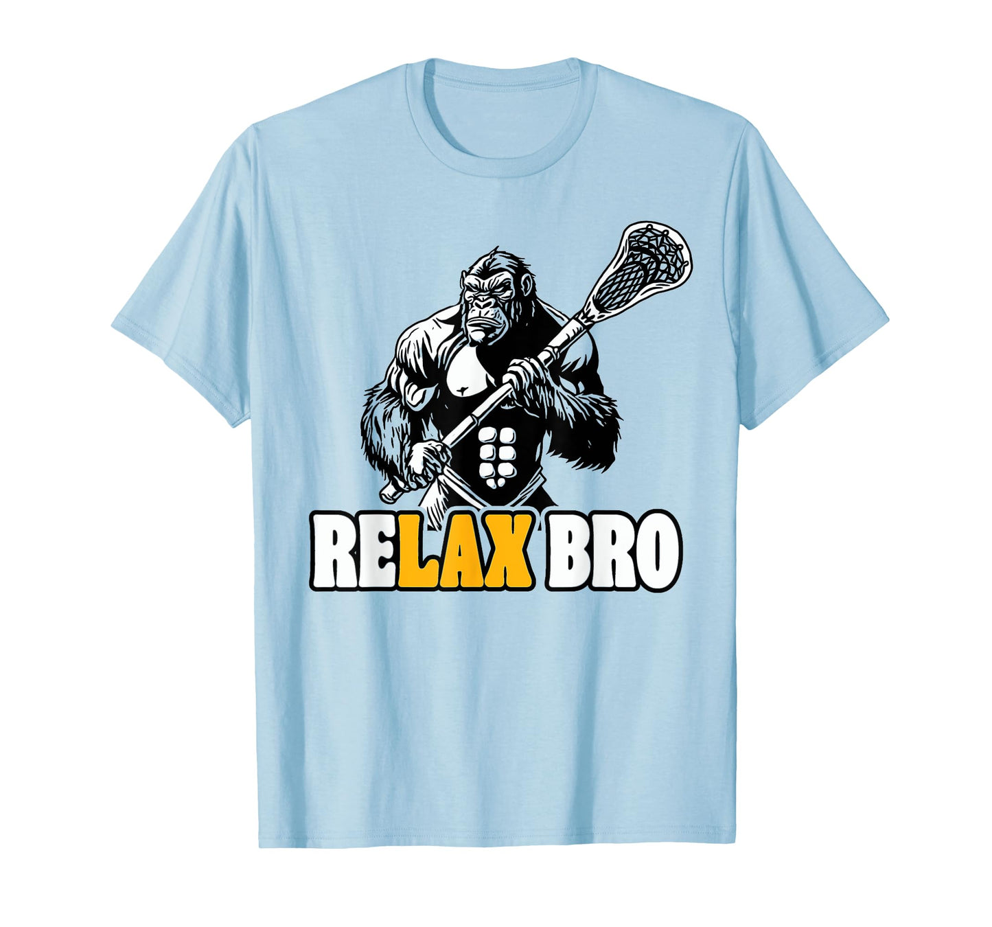 ReLax Bro Funny Gorilla Lacrosse Player Animal Lax T-Shirt