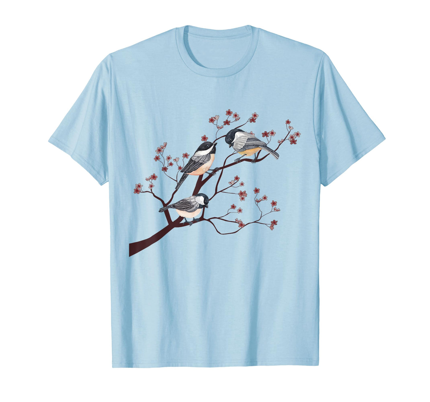 Bird Watching Nature Animal Vintage Blossom Chickadee T-Shirt