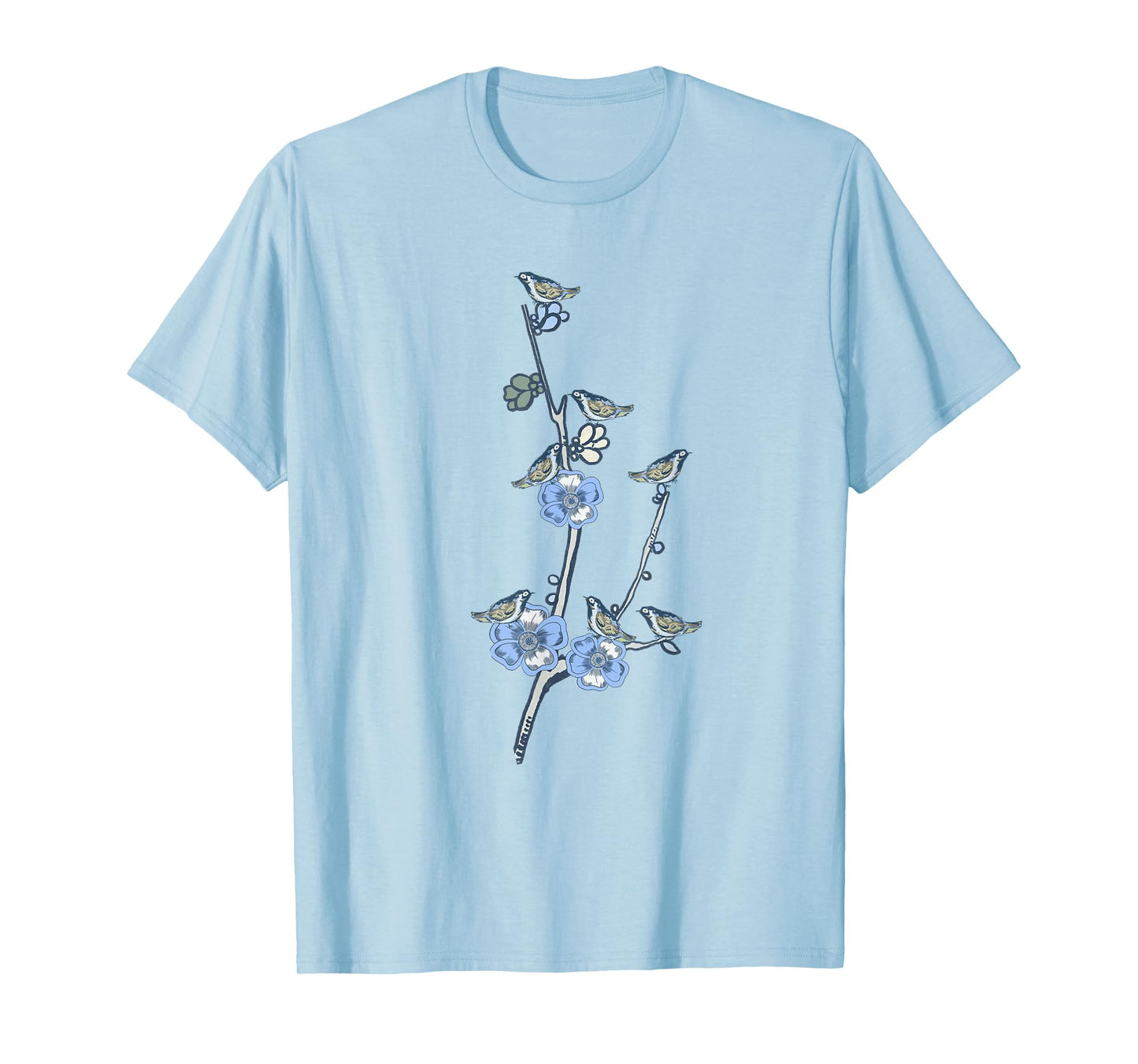Chinoiserie Blue bird And flowers Chinoiserie Design T-Shirt