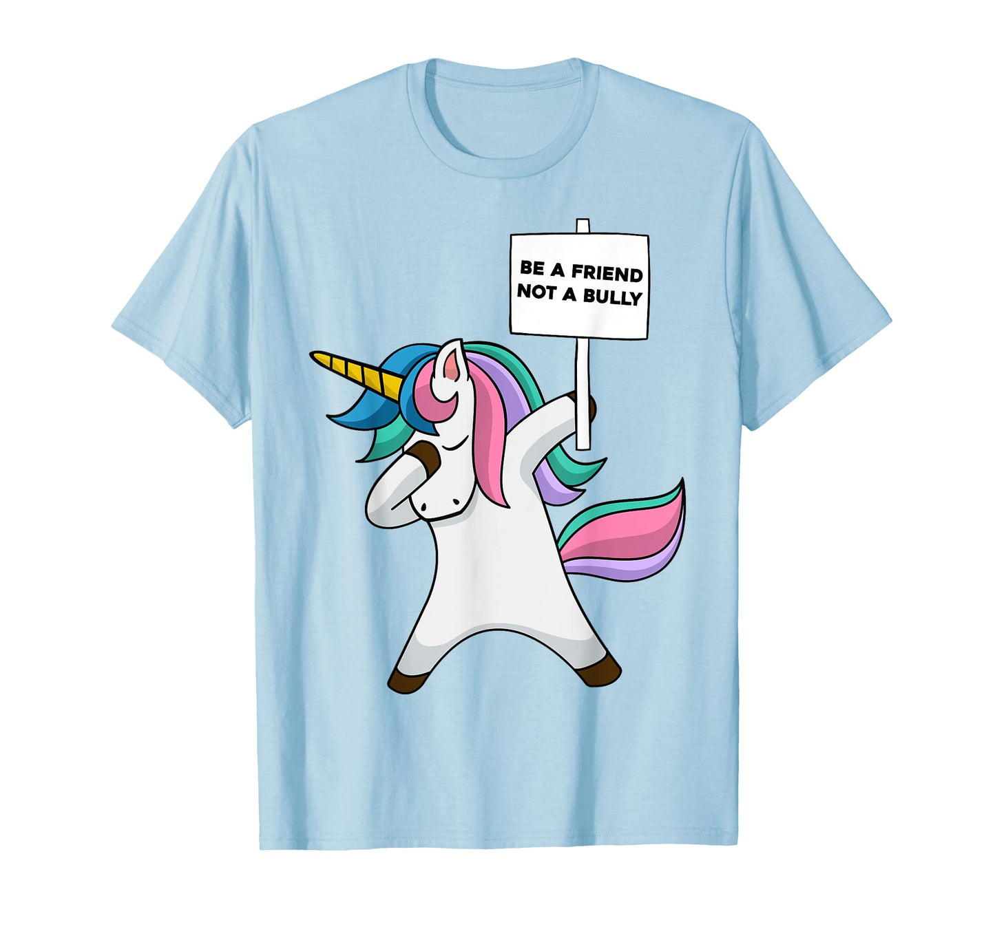 Girls Blue Anti Bullying Be A Friend Not A Bully Prevention T-Shirt