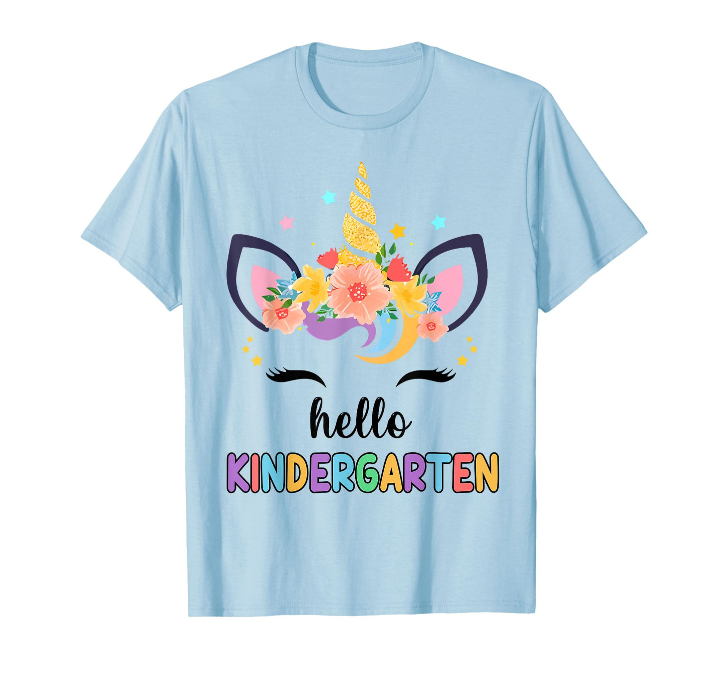 Hello Kindergarten Girl First Day Back School Unicorn Kids T-Shirt