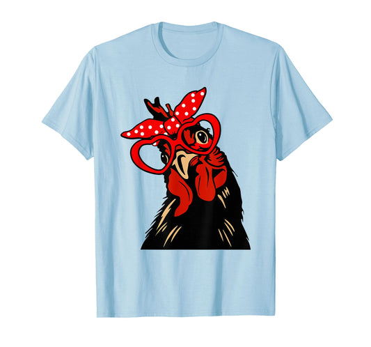Chicken with bandana headband and glasses cute T-Shirt