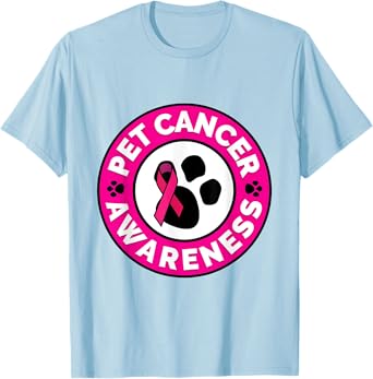 Pet Cancer Awareness T Shirt Canine Dog Cat Cancer T-Shirt for Men Women Girls Kids
