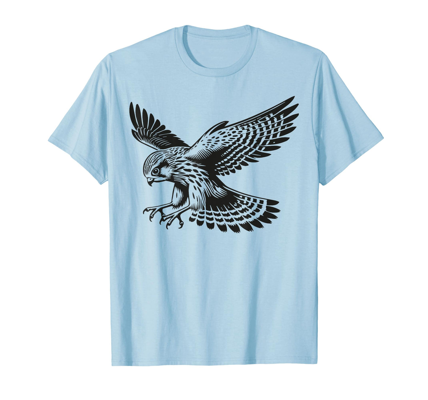 Kestrel Gifts & Birding Apparel Kestrel Drawing Falcon American Kestrel Unisex-Adults T-Shirt Grey Small