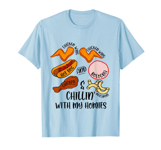 Funny Chicken Wing Song Lyric Hot Dog Bologna Macaroni Kids T-Shirt