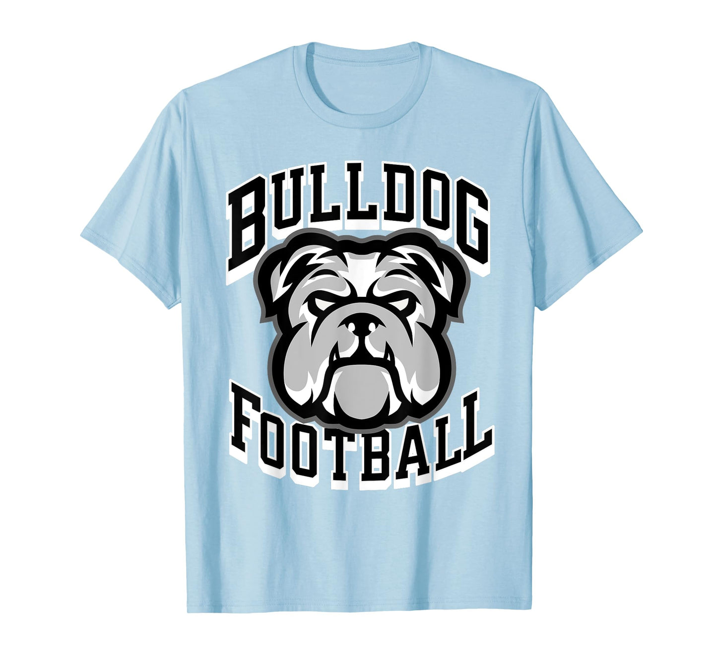 Bulldogs Football Game Day Print Mom Dad Black T-Shirt