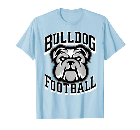 Bulldogs Football Game Day Print Mom Dad Black T-Shirt