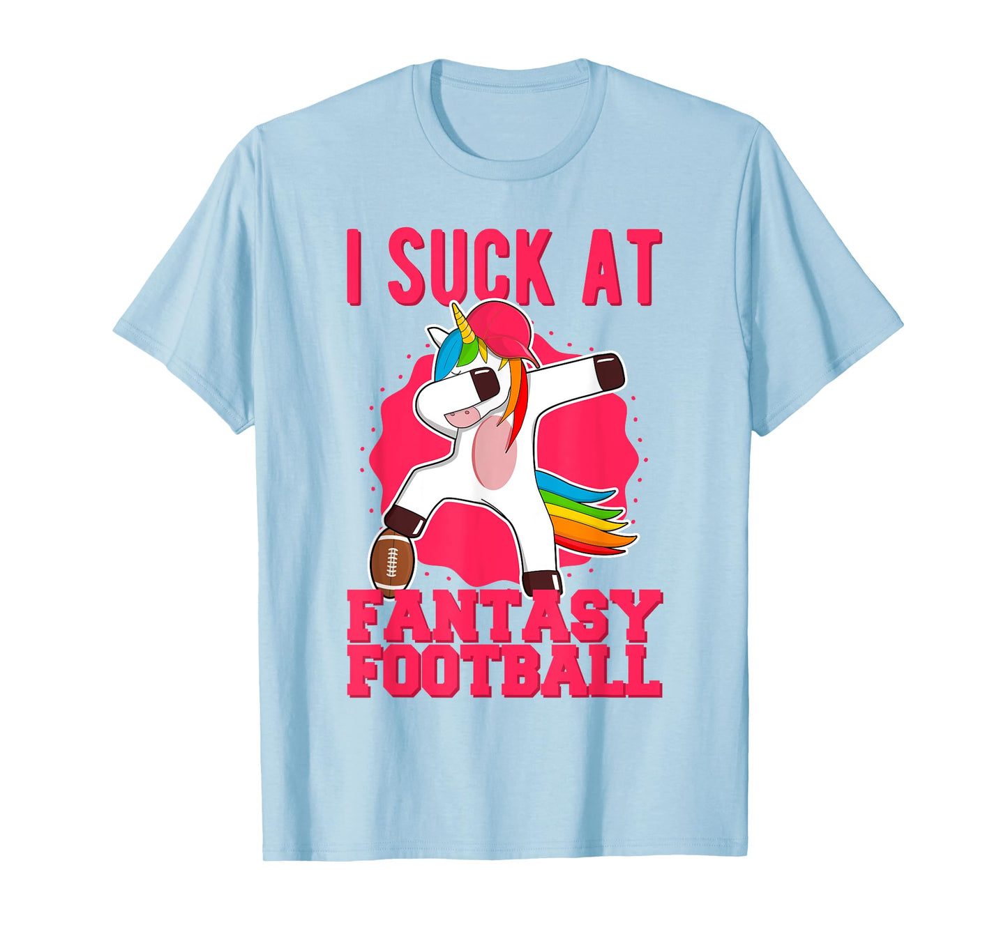I Suck At Fantasy Football Punishment Loose Dabbing Unicorn T-Shirt