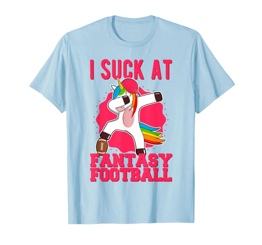 I Suck At Fantasy Football Punishment Loose Dabbing Unicorn T-Shirt