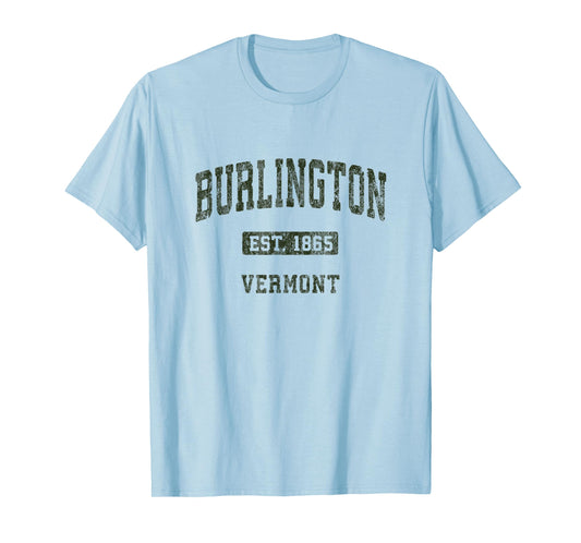 Burlington Vermont VT Vintage Athletic Sports Design T-Shirt