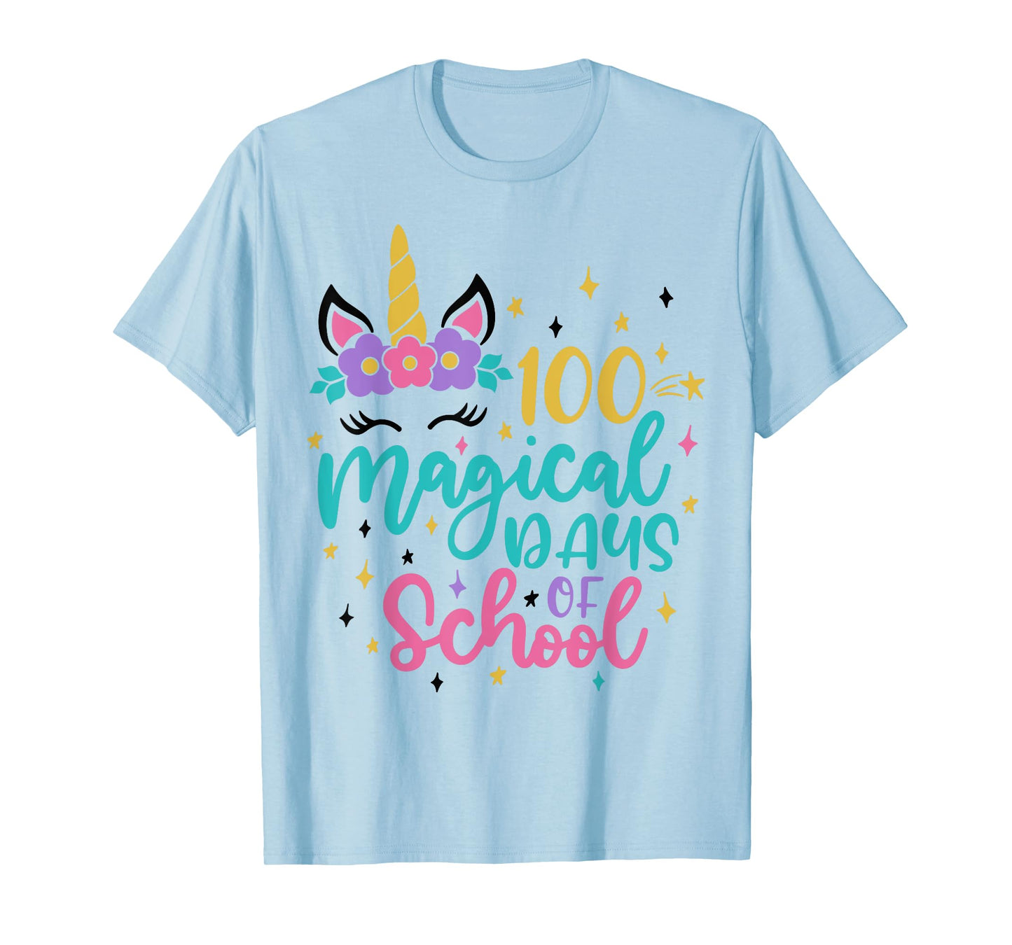 100th Day of School Unicorn 100 Magical Days Teacher Girls T-Shirt