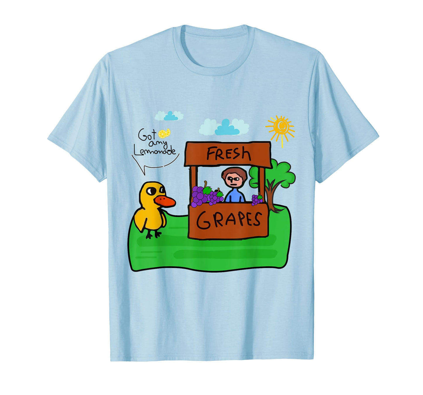 Fresh Grapes Got Any Ice Lemonade Stand, Funny Cute Duck T-Shirt