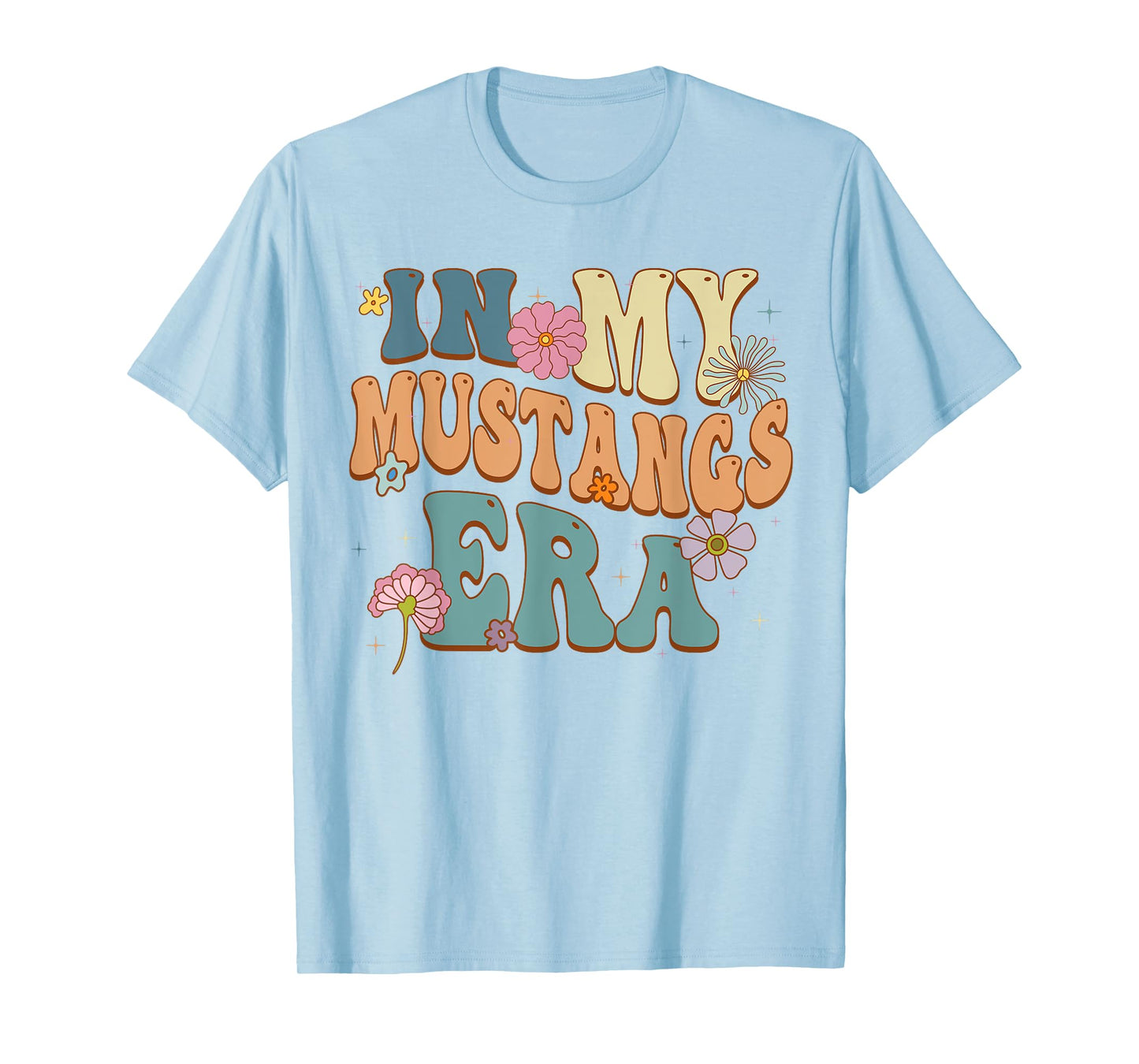 In My Mustangs Era Back to School Spirit Game Retro Groovy T-Shirt