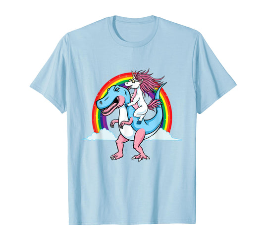 Unicorn Riding Trans Pride Dinosaur Transgender T-Shirt