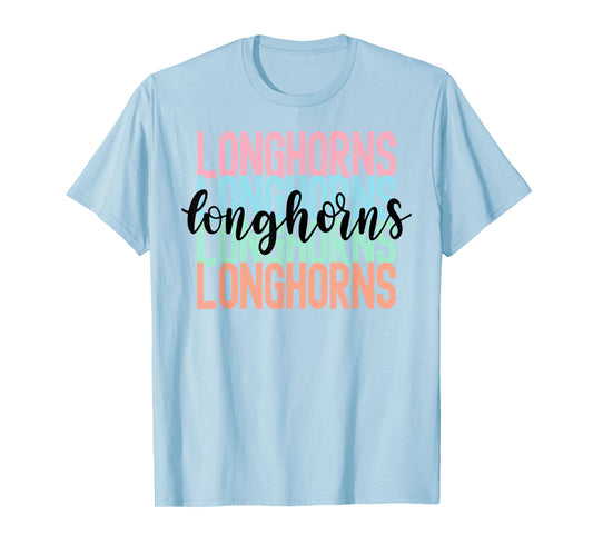 Longhorns Team Mascot School Spirit Game Night T-Shirt