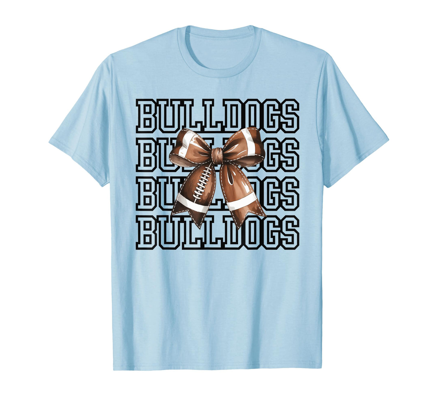 Bulldogs Football Mom Game Day Football Coquette Bow mascot T-Shirt