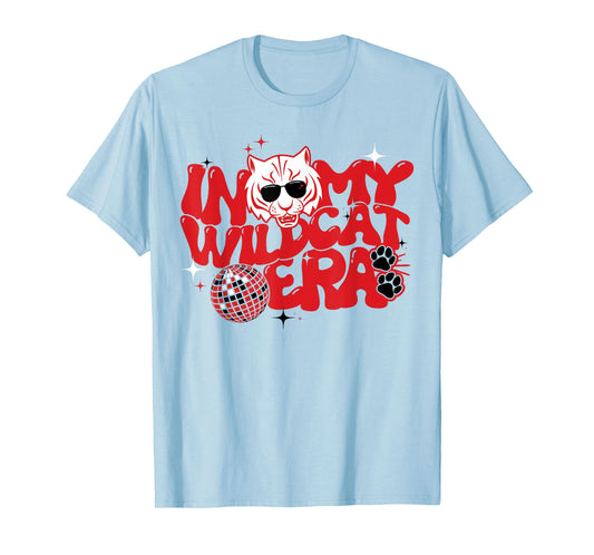 In My Wildcat Era Go Wildcats Groovy School Spirit Mascot T-Shirt