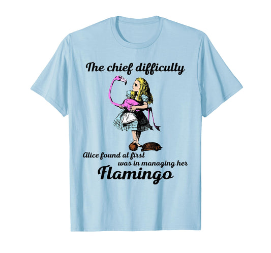 Alice Managing Flamingo Croquet Mallet And Hedgehog T Shirt T-Shirt