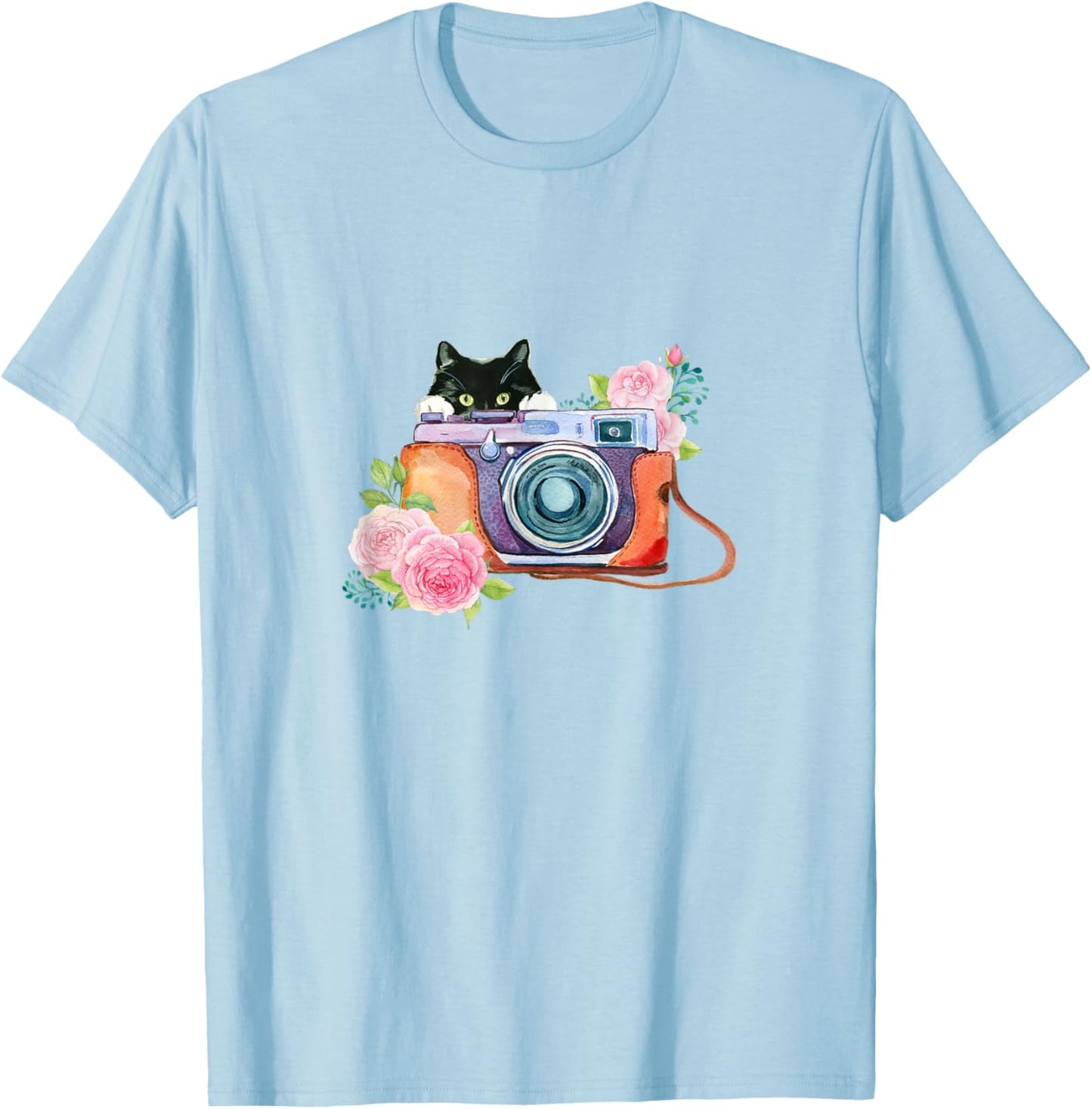 Photography and Cat Lover T Shirt - Photographer Camera Tee