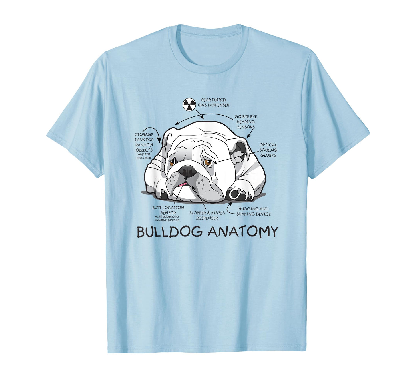 Funny Cute English Bulldog Anatomy Dog Biology Gift Men Women T-Shirt