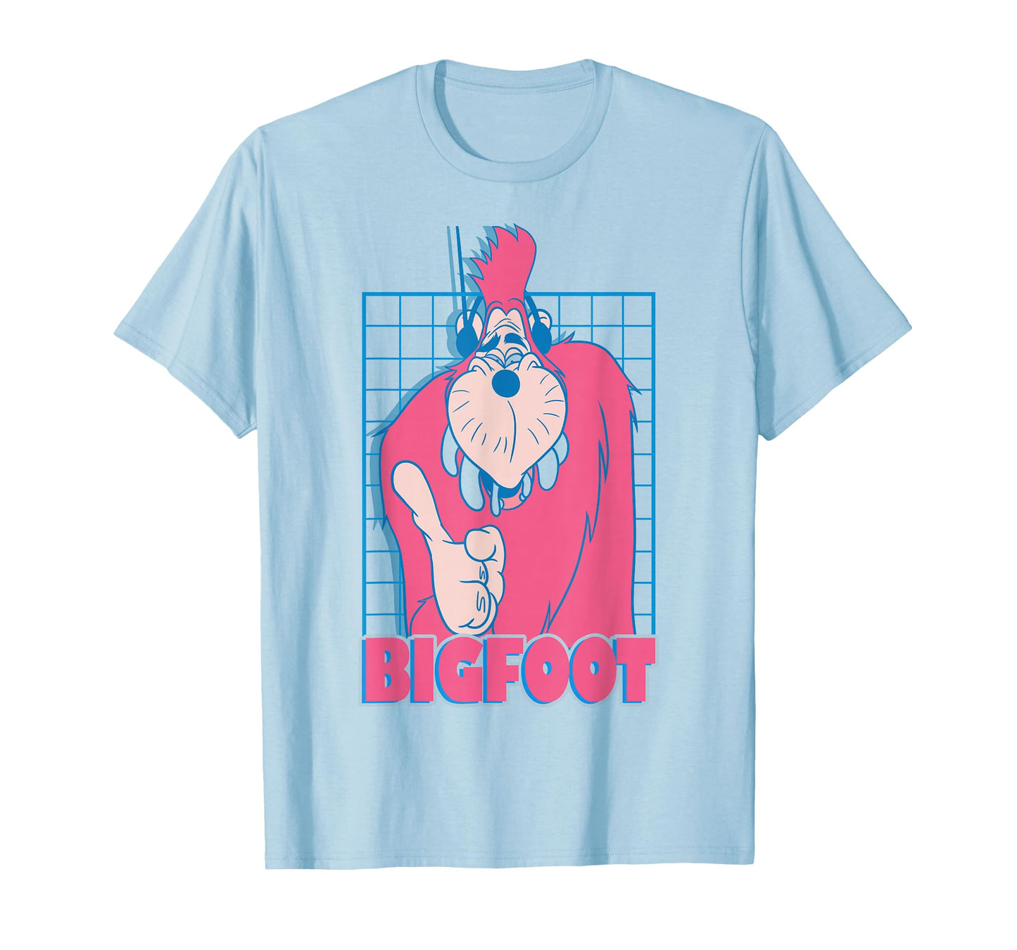 Disney A Goofy Movie Retro Vintage Neon Bigfoot Grid T-Shirt