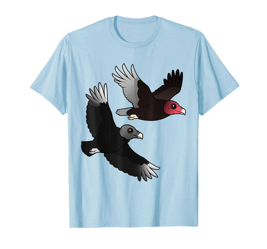 America's Vultures Cute Cartoon Turkey & Black Vulture Birds T-Shirt