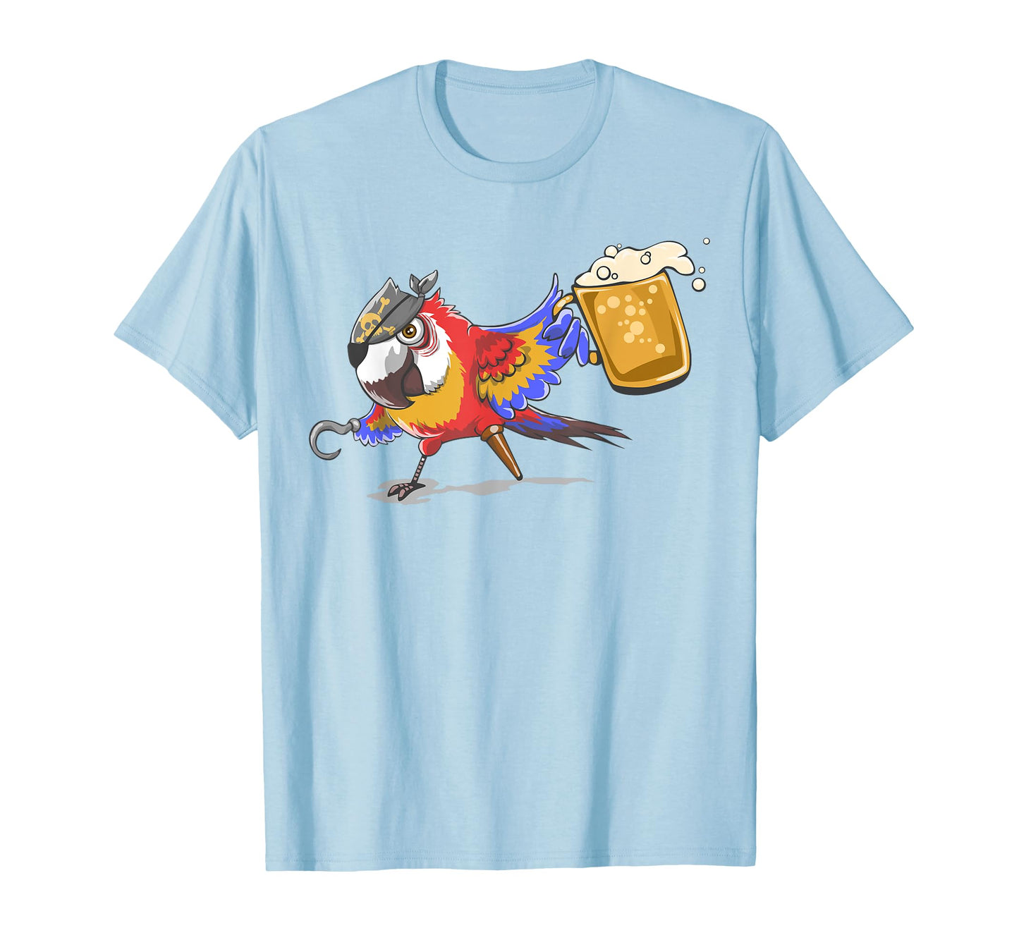 Beer Drinking Pirate Parrot TShirt, Gasparilla Party Gift T-Shirt