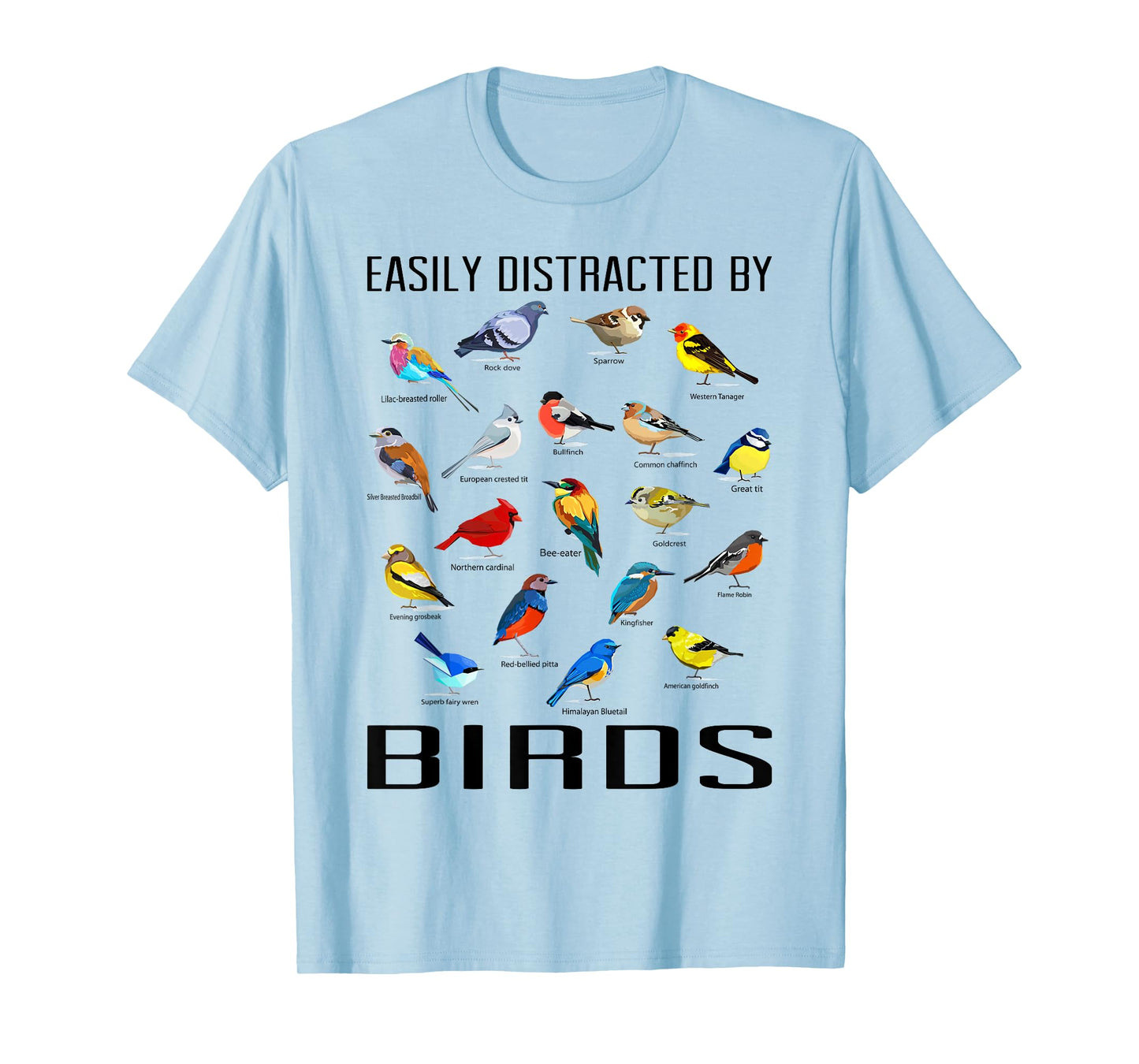 Funny Mens Bird Gifts For Birding Lovers Easily Distracted By Birds / Birdwatching Lover Birdwatcher Unisex-Adults T-Shirt Grey Small