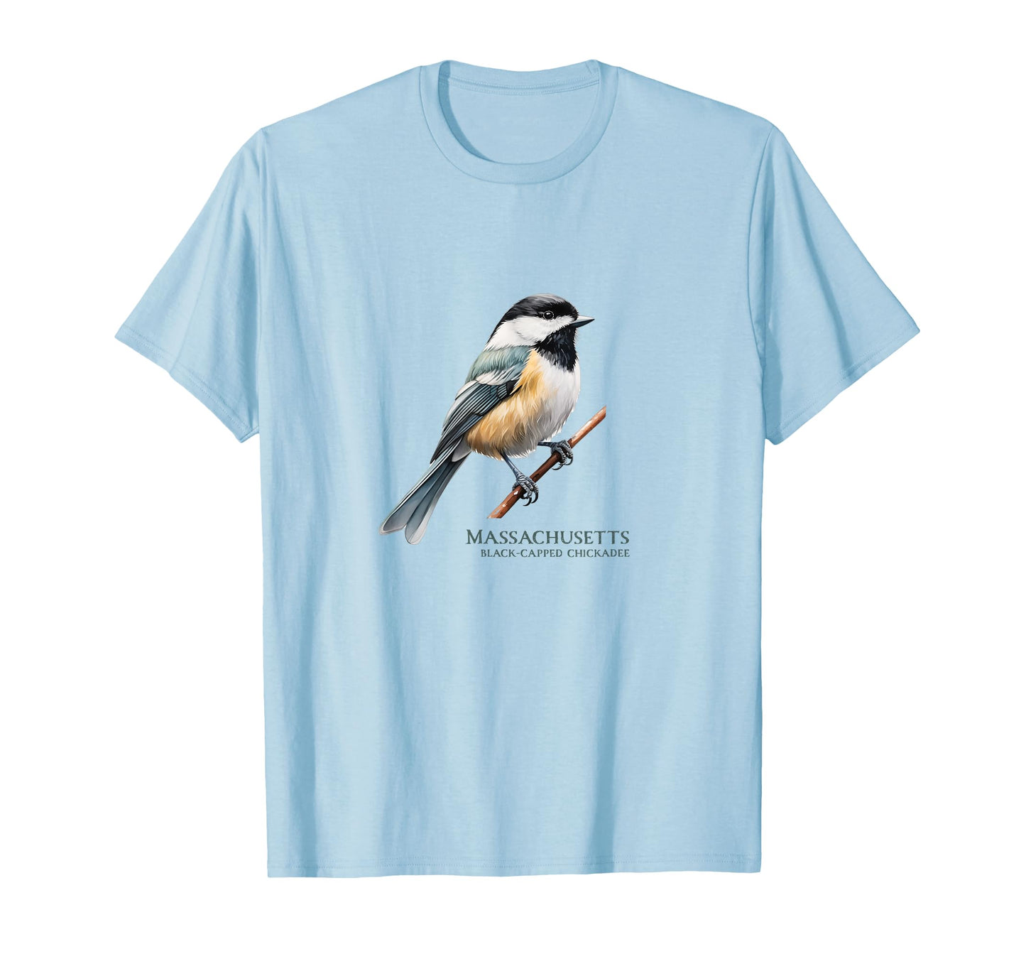 Black-Capped Chickadee State Bird of Massachusetts Songbird T-Shirt