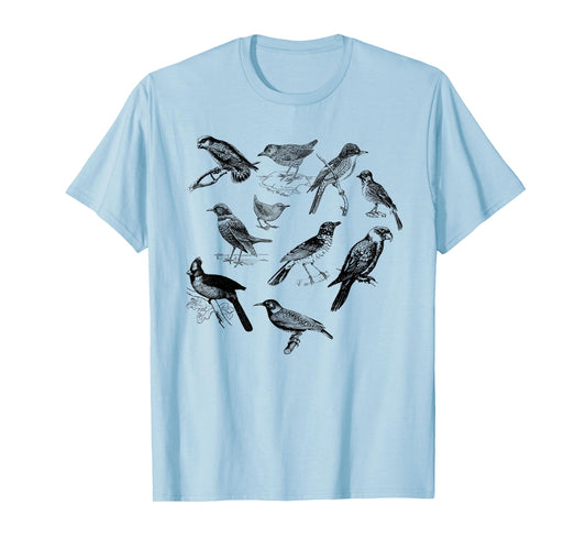 Bird Collection of Different Types T-shirt T-Shirt