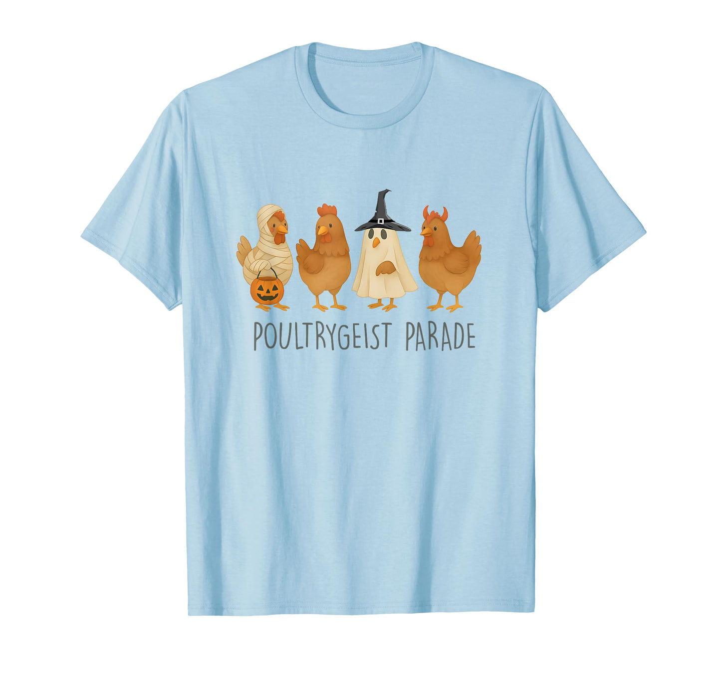 Funny Chicken Halloween, Spooky Chicken Poultrygeist Parade T-Shirt