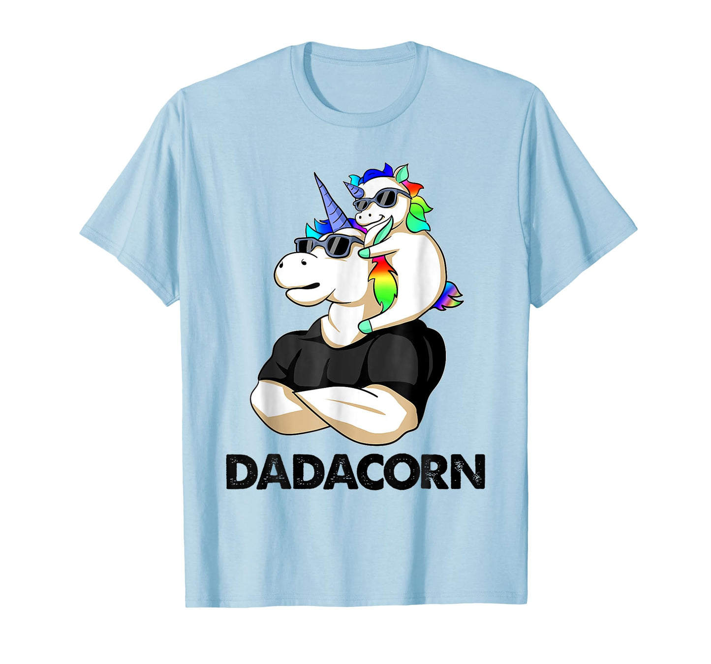 Dadacorn Unicorn Dad and Baby Christmas Papa Father's Day T-Shirt