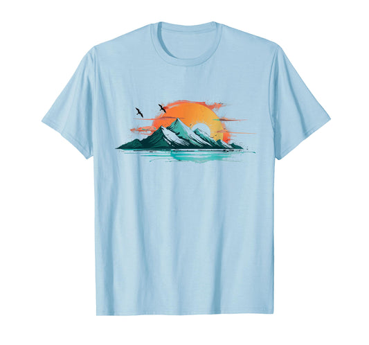 Abstract Mountain Landscape at Sunset T-Shirt