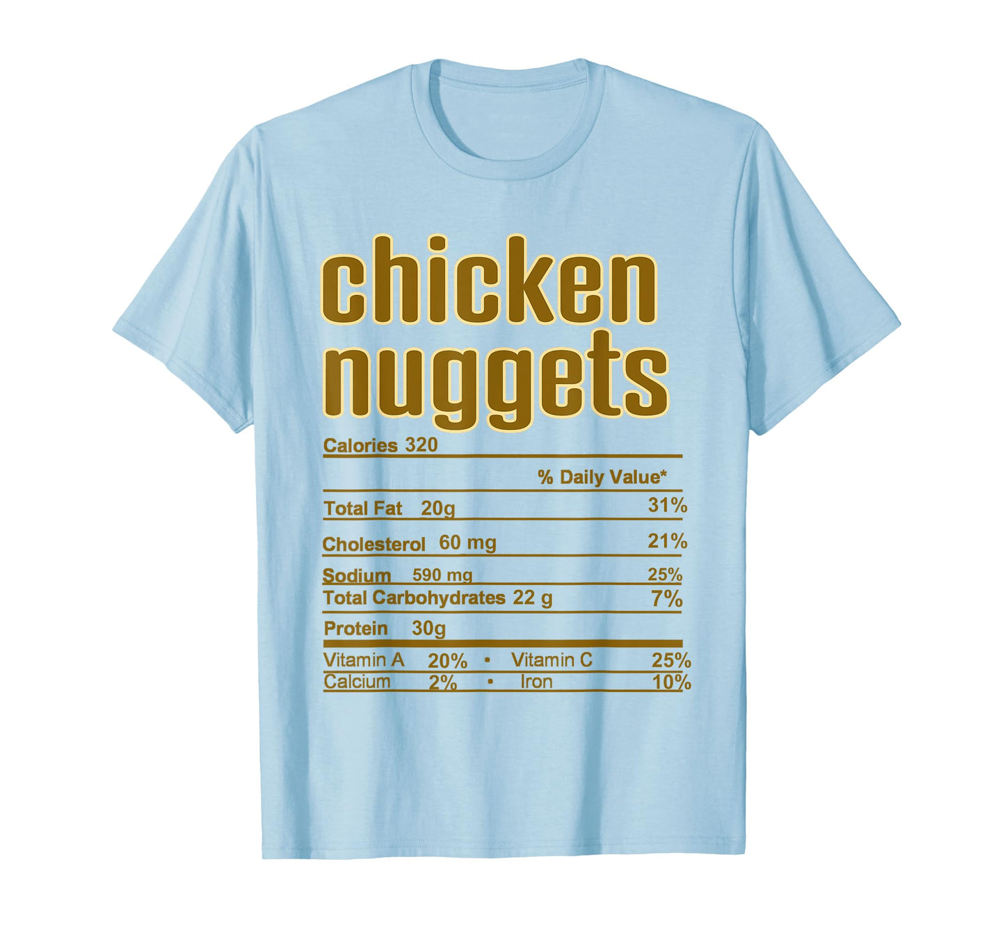Thanksgiving Christmas Chicken Nuggets Nutrition Fact T-Shirt