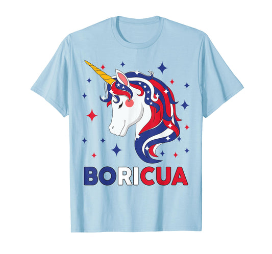 Boricua Unicorn Puerto Rico Flag Hispanic Heritage Girls Kid T-Shirt