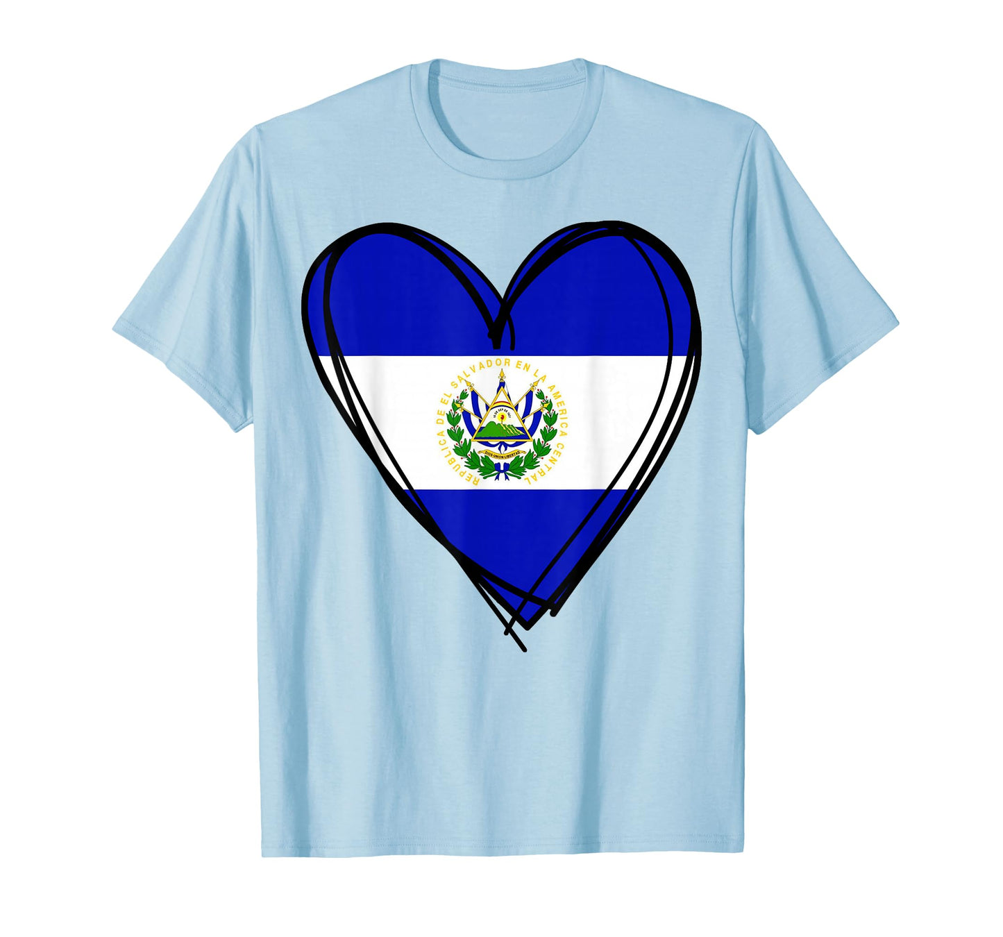 Proud Salvadoran Boy Girl Mommy Hello El Salvador Flag Heart T-Shirt