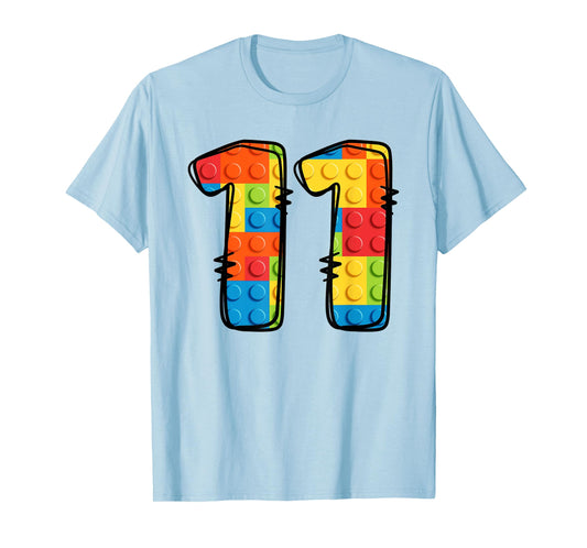 11 Year Old Blocks Building Master Builder 11th Birthday T-Shirt