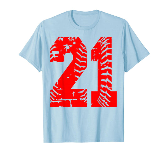 Number 21 Red Xmas Group Matching Christmas Birthday Funny T-Shirt
