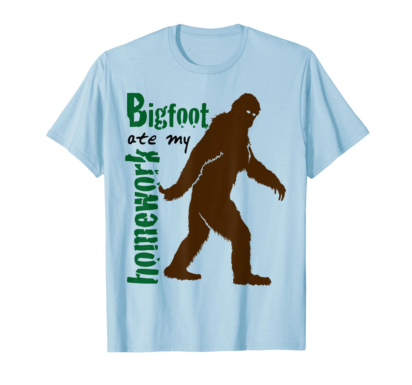Bigfoot Ate My Homework Funny T-Shirt for Sasquatch Lovers