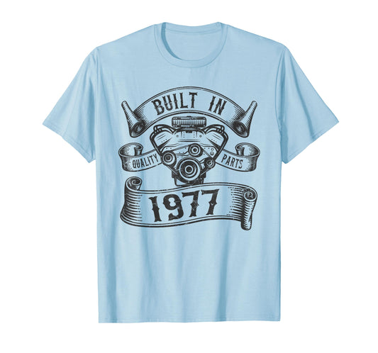 Vintage Built In 1977 Engine, Born in 1977 Gifts Birthday T-Shirt