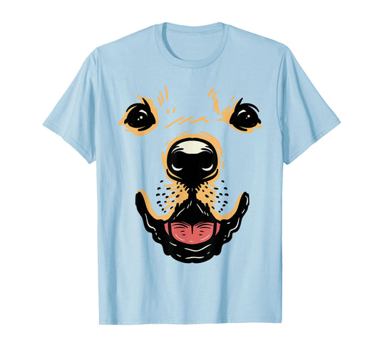 Dog Face Shirt Golden Retriever Labrador Halloween Costume T-Shirt