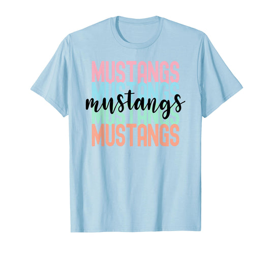 Mustangs Team Mascot School Spirit Game Night T-Shirt