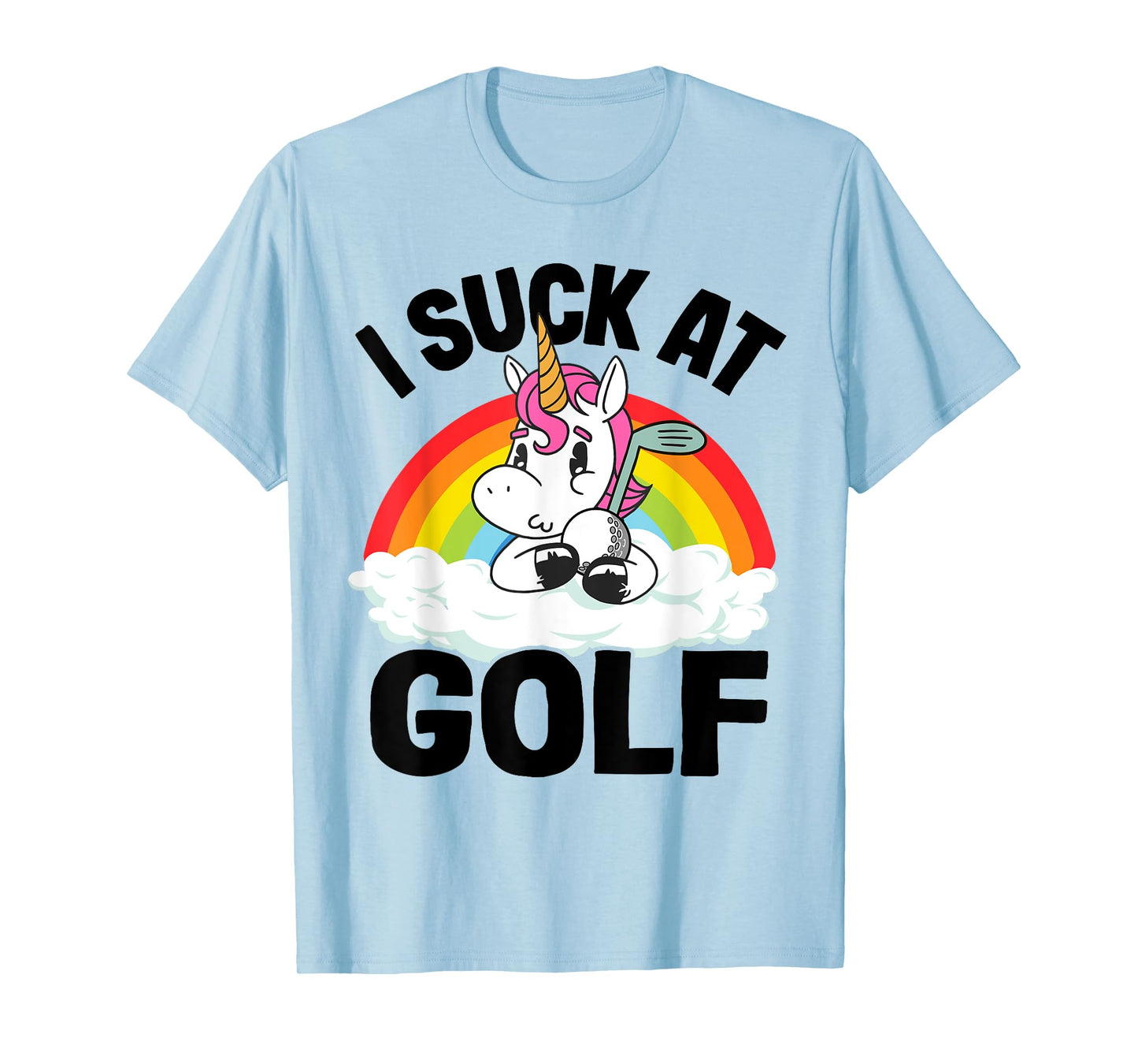 I Suck At Golf Funny Golf Loser Unicorn Sarcastic Golfing T-Shirt