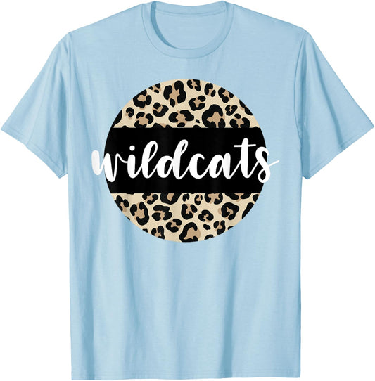 Leopard Print Wildcats Team Mascot School Spirit Game Night T-Shirt