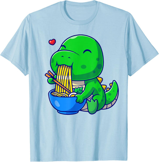 Funny Dinosaur Ramen Noodle Boy Toddler Cute Anime Kawaii T-Shirt