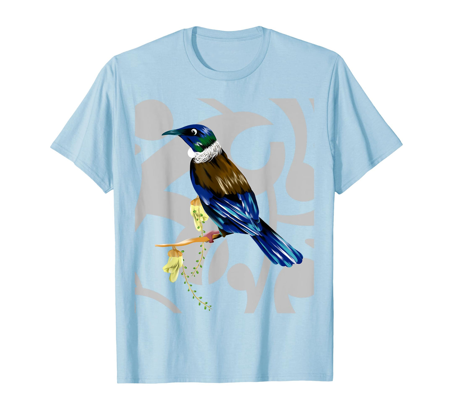 Tui New Zealand Bird Maori Koru Pattern. T-Shirt