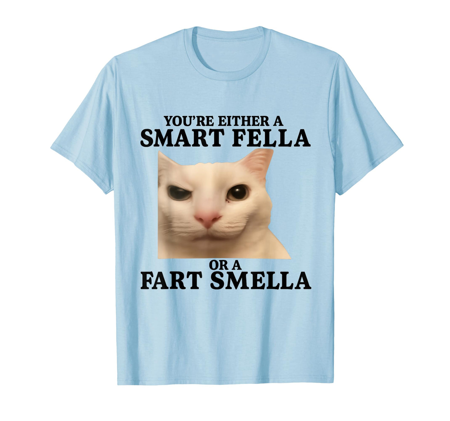 Funny You're Either a Smart Fella or a Fart Smella Cat Quote T-Shirt