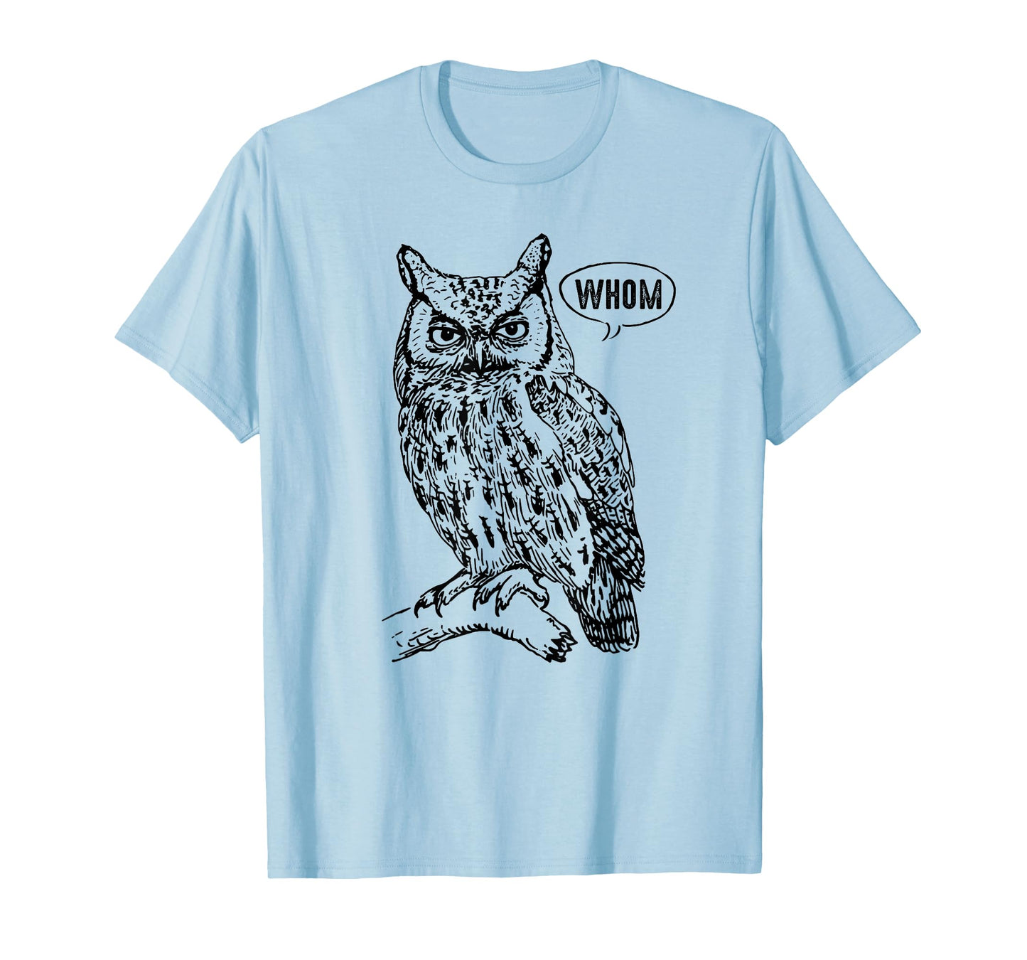 Funny English Teacher Grammar Gift Who Whom Owl Cute Bird T-Shirt for Men Women Kids